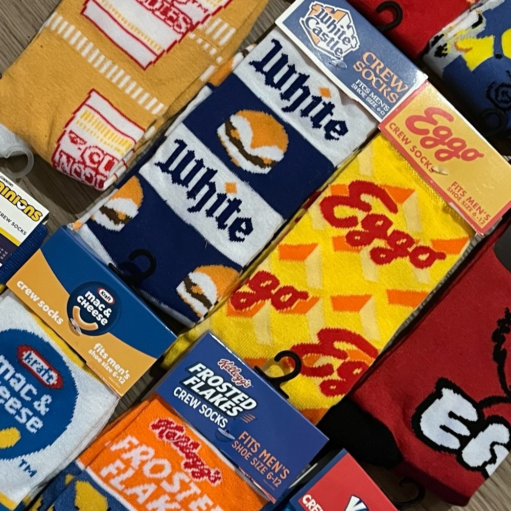 Yellow and Red  Cheez It Crew Socks